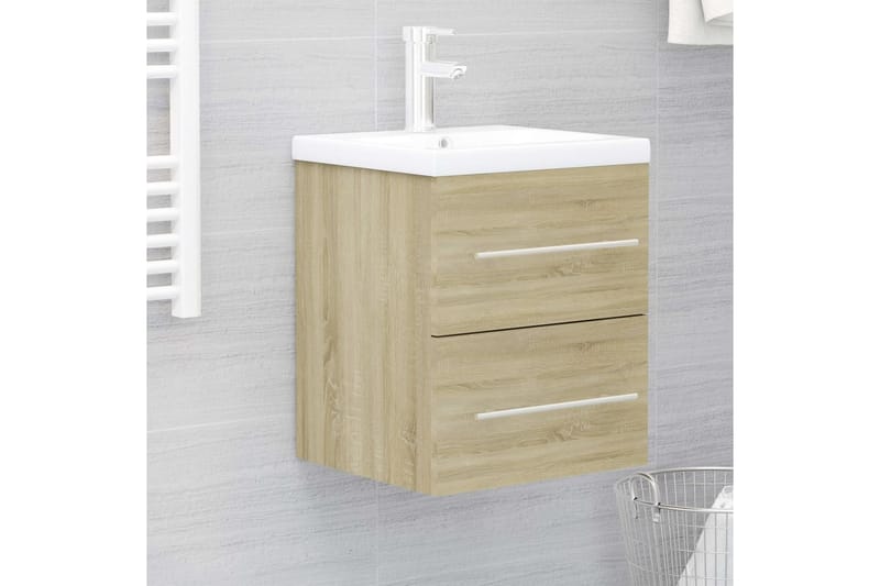 Tvättställsskåp sonoma-ek 41x38,5x48 cm spånskiva - Brun - Hus & renovering - Kök & bad - Badrum - Badrumsmöbler & badrumsinredning - Tvättställsskåp & kommod