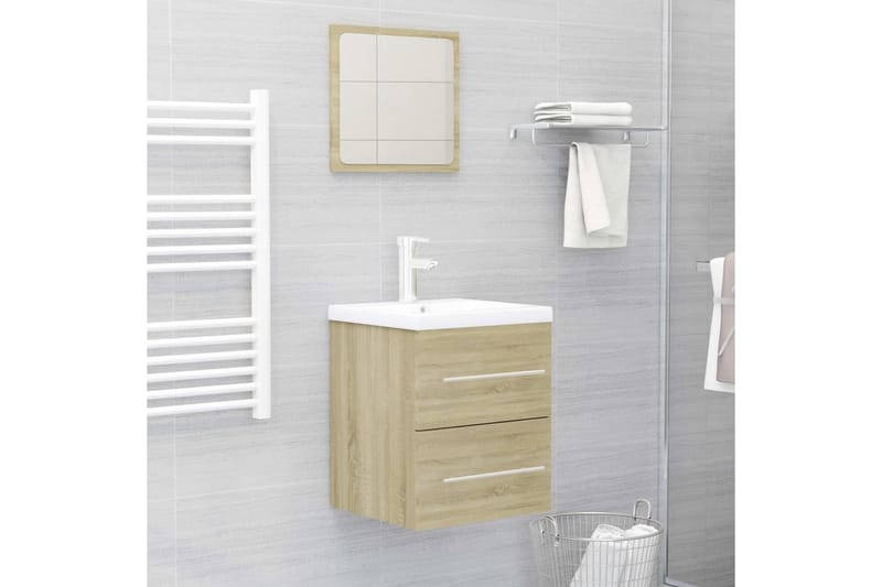 Tvättställsskåp sonoma-ek 41x38,5x48 cm spånskiva - Brun - Hus & renovering - Kök & bad - Badrum - Badrumsmöbler & badrumsinredning - Tvättställsskåp & kommod