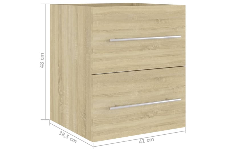 Tvättställsskåp sonoma-ek 41x38,5x48 cm spånskiva - Brun - Hus & renovering - Kök & bad - Badrum - Badrumsmöbler & badrumsinredning - Tvättställsskåp & kommod