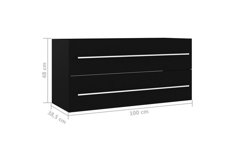 Tvättställsskåp svart 100x38,5x48 cm spånskiva - Svart - Hus & renovering - Kök & bad - Badrum - Badrumsmöbler & badrumsinredning - Tvättställsskåp & kommod