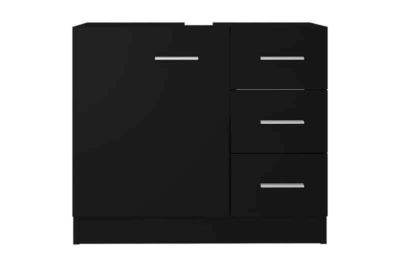 Tvättställsskåp svart 63x30x54 cm spånskiva - Svart - Hus & renovering - Kök & bad - Badrum - Badrumsmöbler & badrumsinredning - Tvättställsskåp & kommod