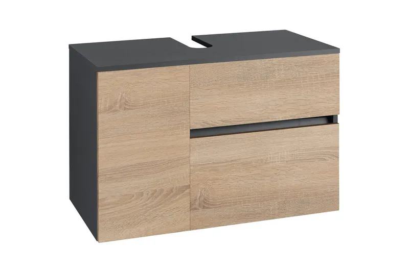 Tvättställsskåp Wisla 80x45x53 cm, Antracit/Ek, 80x45x53 cm, Antracit/Ek