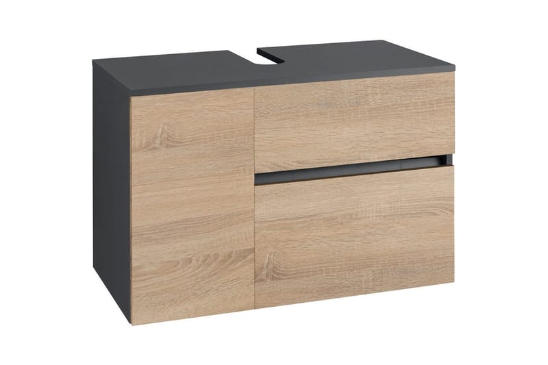 Tvättställsskåp Wisla 80x45x53 cm, Antracit/Ek - 80x45x53 cm, Antracit/Ek - Hus & renovering - Kök & bad - Badrum - Badrumsmöbler & badrumsinredning - Badrumsskåp