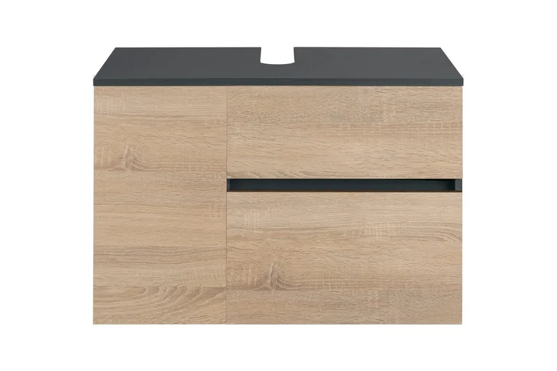 Tvättställsskåp Wisla 80x45x53 cm, Antracit/Ek - 80x45x53 cm, Antracit/Ek - Hus & renovering - Kök & bad - Badrum - Badrumsmöbler & badrumsinredning - Tvättställsskåp & kommod