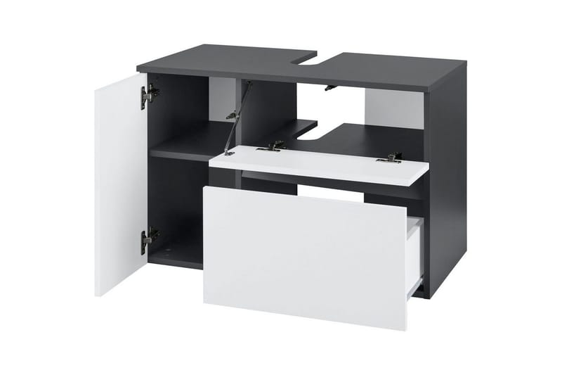 Tvättställsskåp Wisla 80x45x53 cm, Antracit/Vit - 80x45x53 cm, Antracit/Vit - Hus & renovering - Kök & bad - Badrum - Badrumsmöbler & badrumsinredning - Tvättställsskåp & kommod