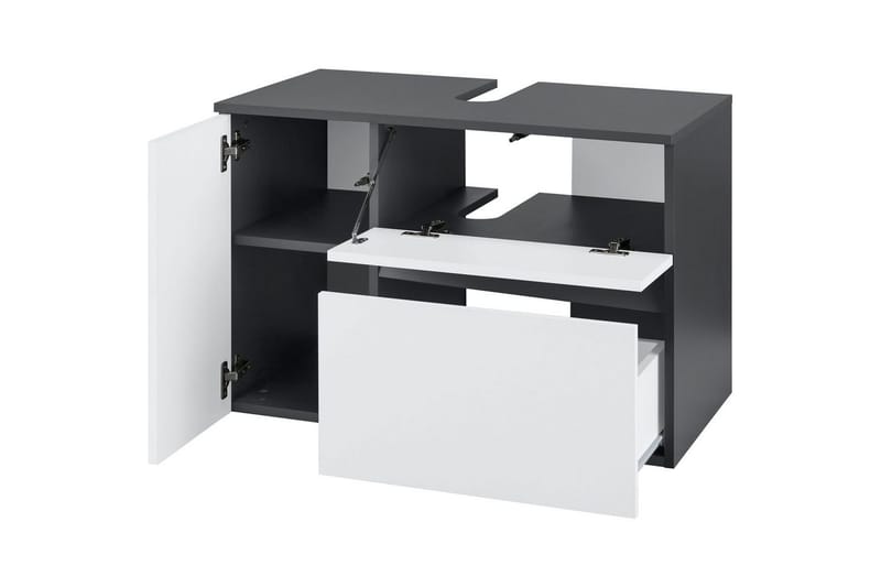 Tvättställsskåp Wisla 80x45x53 cm, Antracit/Vit - 80x45x53 cm, Antracit/Vit - Hus & renovering - Kök & bad - Badrum - Badrumsmöbler & badrumsinredning - Badrumsskåp