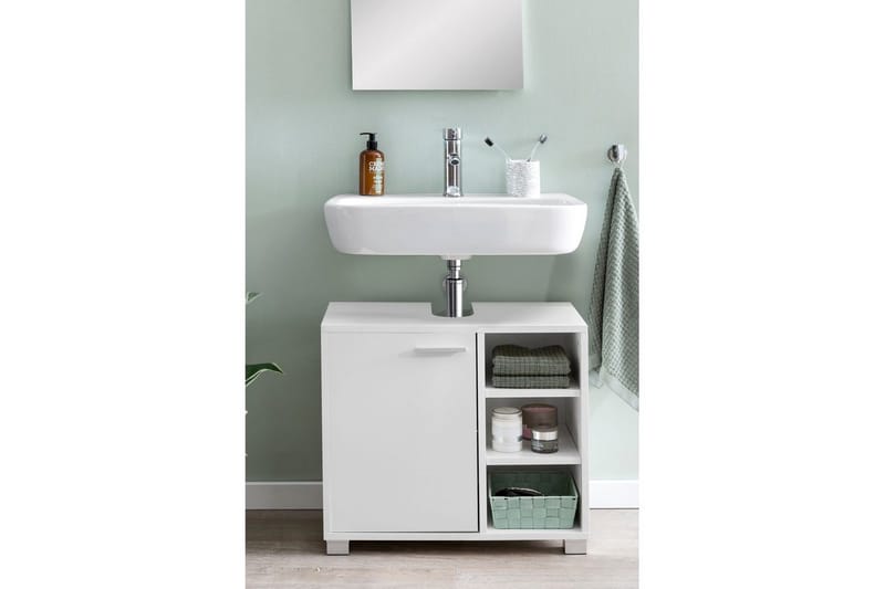 Tvättställsskåp Wohnling Folierad spånskiva 1 dörr 3 förvaringshyllor modern - Hus & renovering - Kök & bad - Badrum - Badrumsmöbler & badrumsinredning - Badrumsskåp