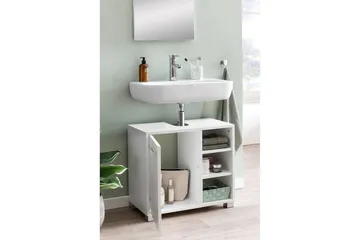 Tvättställsskåp Wohnling Folierad spånskiva 1 dörr 3 förvaringshyllor modern - Hus & renovering - Kök & bad - Badrum - Badrumsmöbler & badrumsinredning - Badrumsskåp