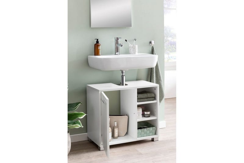 Tvättställsskåp Wohnling Folierad spånskiva 1 dörr 3 förvaringshyllor modern - Hus & renovering - Kök & bad - Badrum - Badrumsmöbler & badrumsinredning - Badrumsskåp