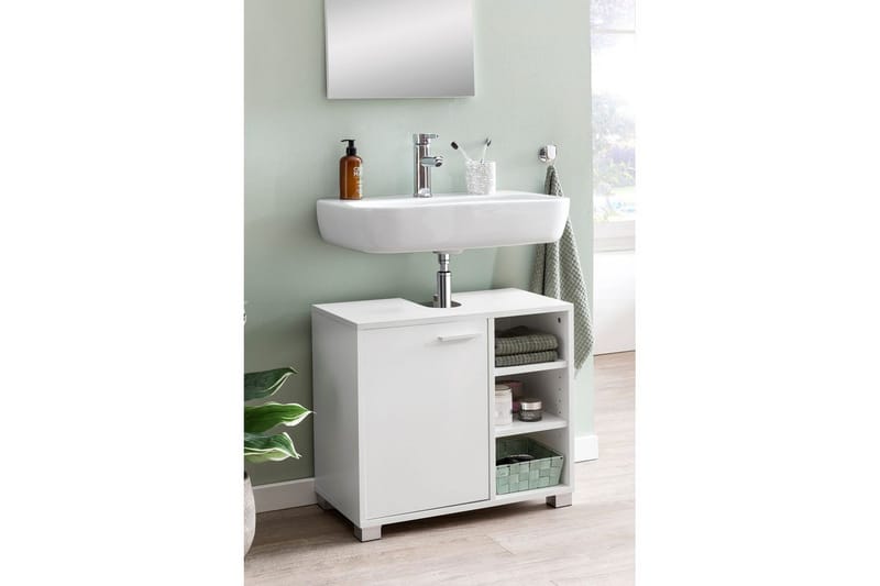 Tvättställsskåp Wohnling Folierad spånskiva 1 dörr 3 förvaringshyllor modern - Hus & renovering - Kök & bad - Badrum - Badrumsmöbler & badrumsinredning - Badrumsskåp