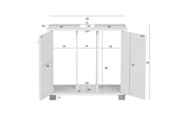 Tvättställsskåp Wohnling Folierad spånskiva 2 dörrar kontor modern - Hus & renovering - Kök & bad - Badrum - Badrumsmöbler & badrumsinredning - Badrumsskåp