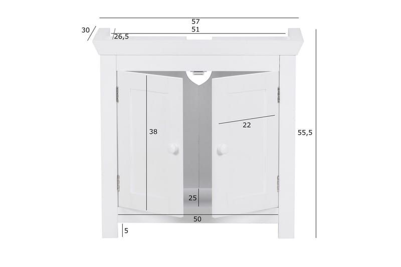 Tvättställsskåp Wohnling King Lackad MDF 2 Dörrar Modern - Hus & renovering - Kök & bad - Badrum - Badrumsmöbler & badrumsinredning - Badrumsskåp