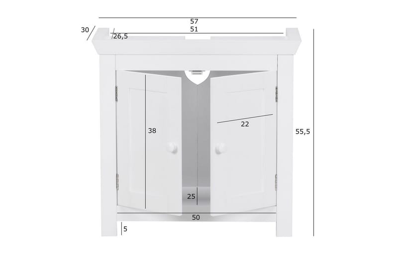 Tvättställsskåp Wohnling King Lackad MDF 2 Dörrar Modern - Hus & renovering - Kök & bad - Badrum - Badrumsmöbler & badrumsinredning - Badrumsskåp