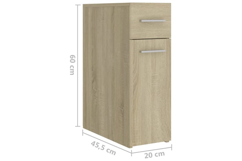 Apoteksskåp sonoma-ek 20x45,5x60 cm spånskiva - be Basic - Hus & renovering - Kök & bad - Badrum - Badrumsmöbler & badrumsinredning - Väggskåp & högskåp