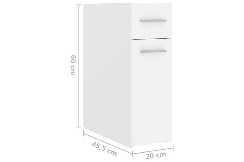 Apoteksskåp vit 20x45,5x60 cm spånskiva - be Basic - Tvättskåp - Väggskåp & högskåp - Badrumsskåp