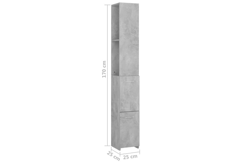 Badrumsskåp betonggrå 25x25x170 cm spånskiva - Grå - Tvättskåp - Väggskåp & högskåp - Badrumsskåp