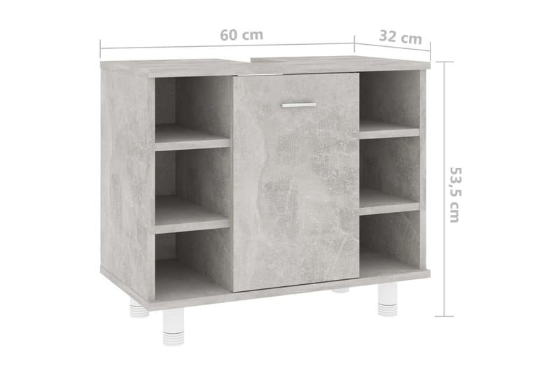 Badrumsskåp betonggrå 60x32x53,5 cm spånskiva - Grå - Hus & renovering - Kök & bad - Badrum - Badrumsmöbler & badrumsinredning - Väggskåp & högskåp