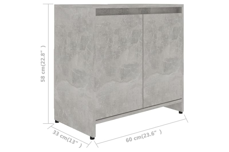 Badrumsskåp betonggr�å 60x33x61 cm spånskiva - Grå - Hus & renovering - Kök & bad - Badrum - Badrumsmöbler & badrumsinredning - Väggskåp & högskåp