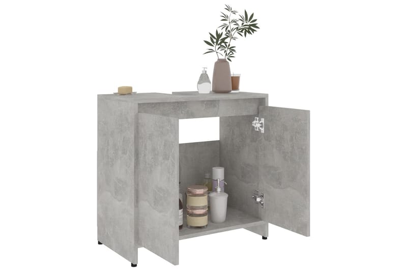 Badrumsskåp betonggrå 60x33x61 cm spånskiva - Grå - Hus & renovering - Kök & bad - Badrum - Badrumsmöbler & badrumsinredning - Väggskåp & högskåp