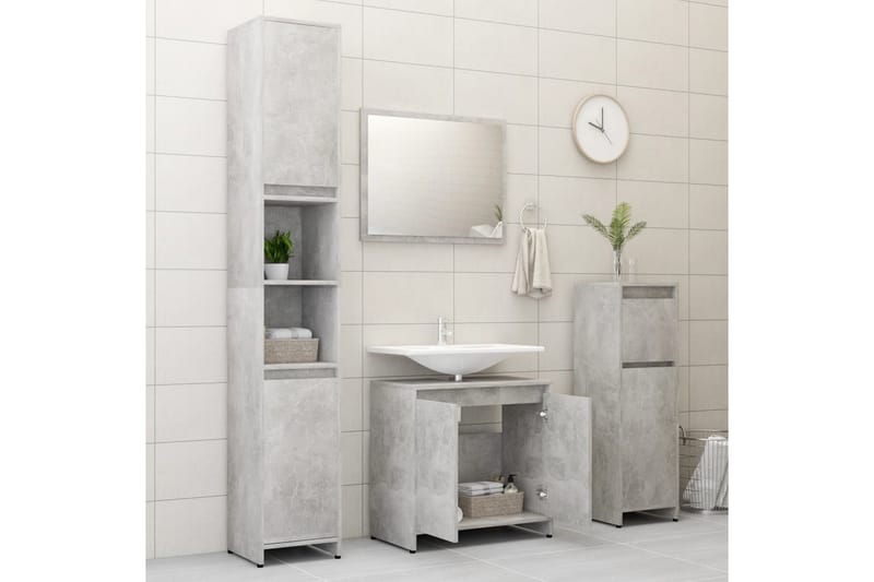 Badrumsskåp betonggrå 60x33x61 cm spånskiva - Grå - Hus & renovering - Kök & bad - Badrum - Badrumsmöbler & badrumsinredning - Väggskåp & högskåp