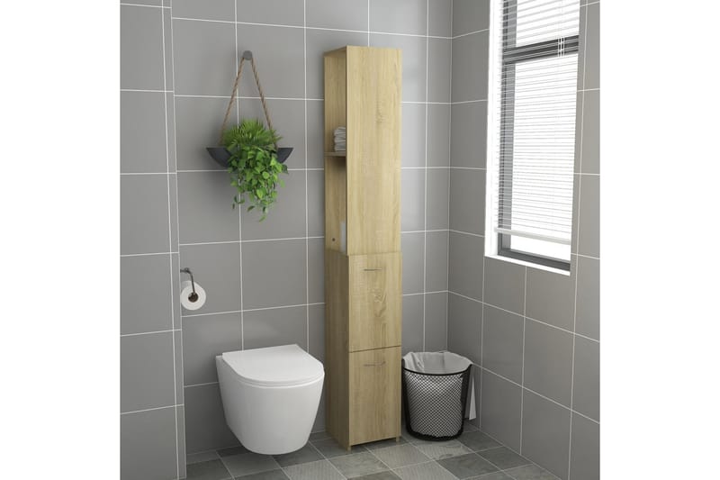 Badrumsskåp sonoma-ek 25x25x170 cm spånskiva - Brun - Hus & renovering - Kök & bad - Badrum - Badrumsmöbler & badrumsinredning - Väggskåp & högskåp