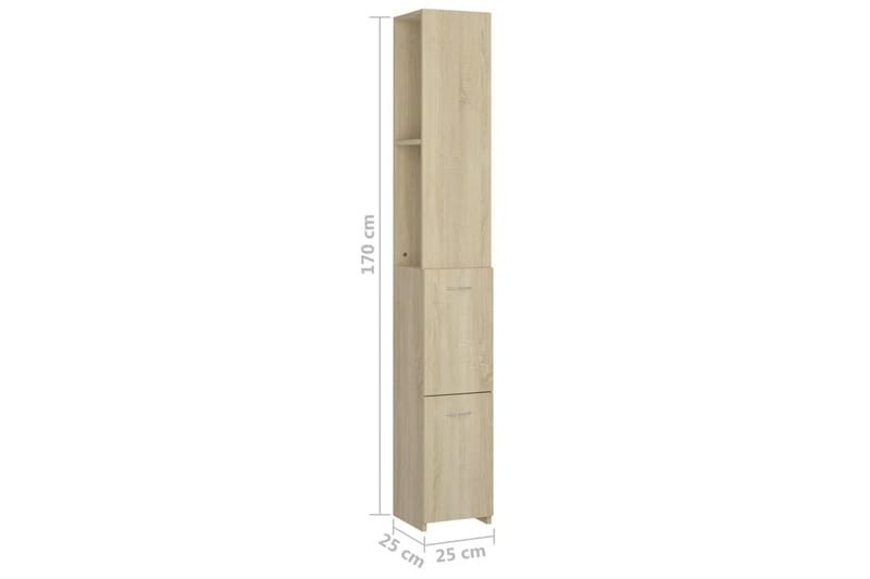 Badrumsskåp sonoma-ek 25x25x170 cm spånskiva - Brun - Hus & renovering - Kök & bad - Badrum - Badrumsmöbler & badrumsinredning - Väggskåp & högskåp