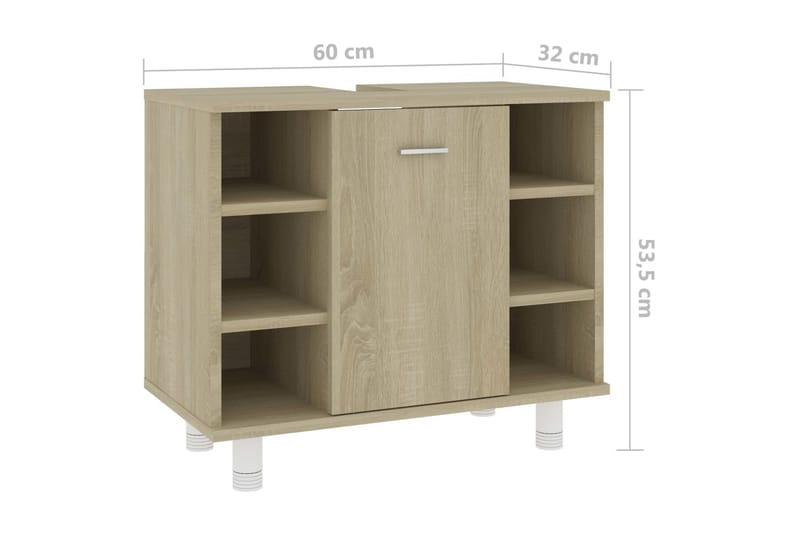 Badrumsskåp sonoma-ek 60x32x53,5 cm spånskiva - Brun - Hus & renovering - Kök & bad - Badrum - Badrumsmöbler & badrumsinredning - Väggskåp & högskåp