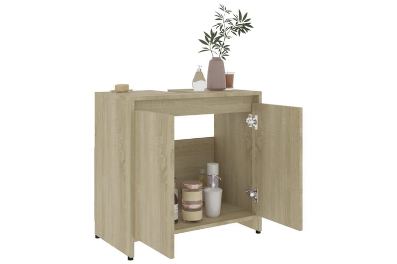 Badrumsskåp sonoma-ek 60x33x61 cm spånskiva - Brun - Hus & renovering - Kök & bad - Badrum - Badrumsmöbler & badrumsinredning - Väggskåp & högskåp