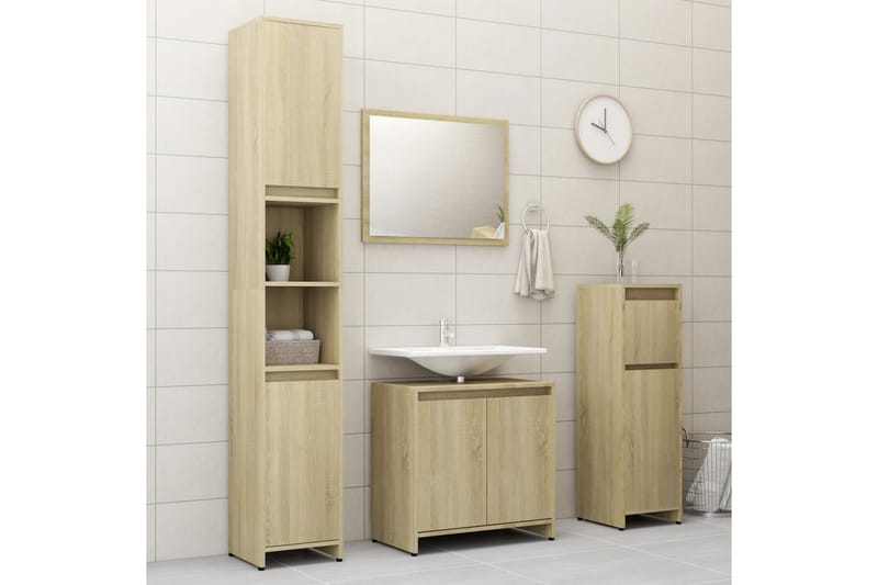 Badrumsskåp sonoma-ek 60x33x61 cm spånskiva - Brun - Hus & renovering - Kök & bad - Badrum - Badrumsmöbler & badrumsinredning - Väggskåp & högskåp