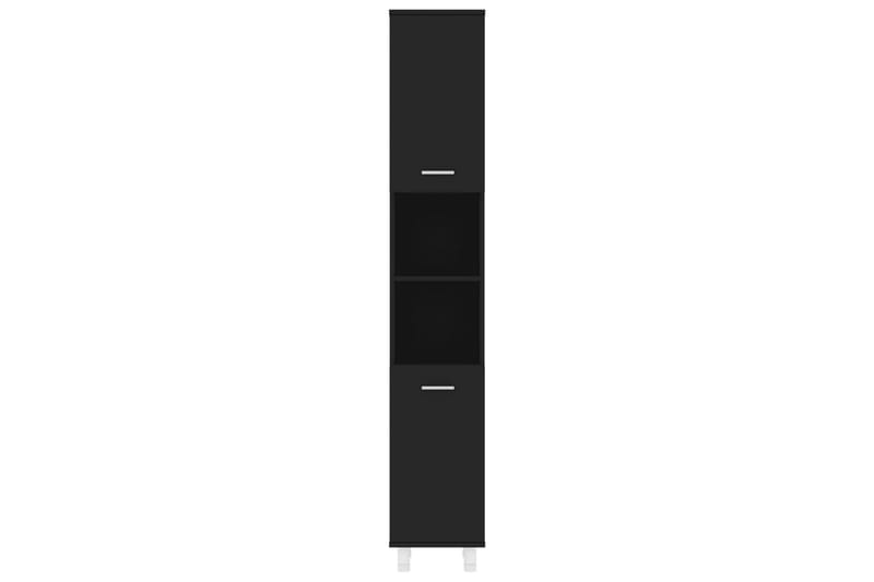 Badrumsskåp svart 30x30x179 cm spånskiva - Svart - Badrumsskåp - Tvättskåp - Väggskåp & högskåp