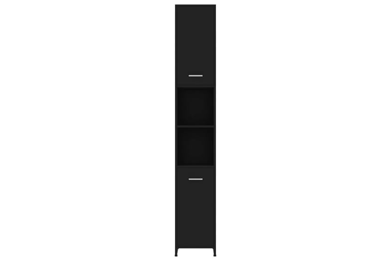 Badrumsskåp svart 30x30x183,5 cm spånskiva - Svart - Tvättskåp - Väggskåp & högskåp - Badrumsskåp