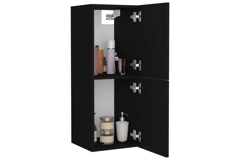 Badrumsskåp svart 30x30x80 cm spånskiva - Svart - Hus & renovering - Kök & bad - Badrum - Badrumsmöbler & badrumsinredning - Väggskåp & högskåp