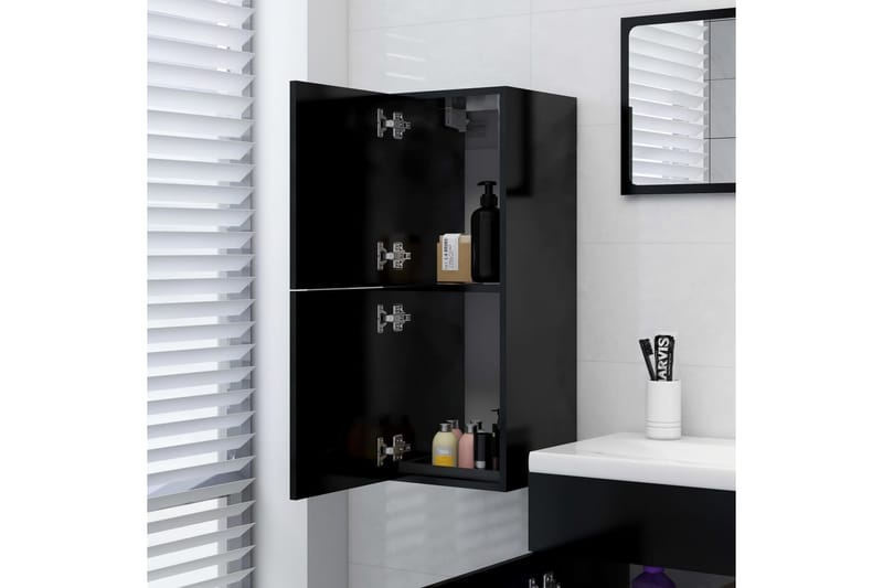 Badrumsskåp svart 30x30x80 cm spånskiva - Svart - Hus & renovering - Kök & bad - Badrum - Badrumsmöbler & badrumsinredning - Väggskåp & högskåp