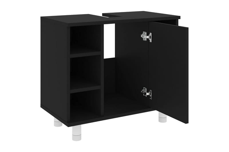 Badrumsskåp svart 60x32x53,5 cm spånskiva - Svart - Hus & renovering - Kök & bad - Badrum - Badrumsmöbler & badrumsinredning - Väggskåp & högskåp