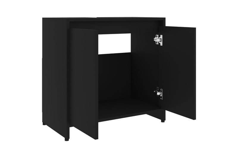 Badrumsskåp svart 60x33x61 cm spånskiva - Svart - Hus & renovering - Kök & bad - Badrum - Badrumsmöbler & badrumsinredning - Väggskåp & högskåp