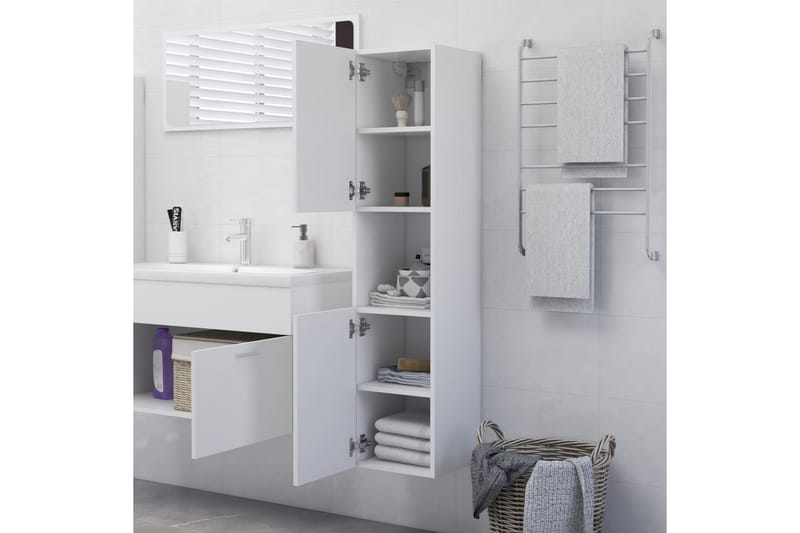Badrumsskåp vit 30x30x130 cm spånskiva - Vit - Hus & renovering - Kök & bad - Badrum - Badrumsmöbler & badrumsinredning - Väggskåp & högskåp