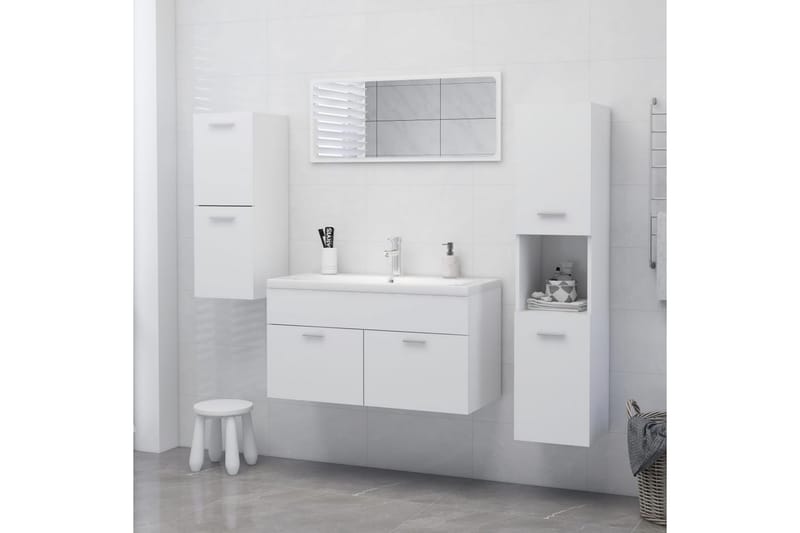 Badrumsskåp vit 30x30x130 cm spånskiva - Vit - Hus & renovering - Kök & bad - Badrum - Badrumsmöbler & badrumsinredning - Väggskåp & högskåp