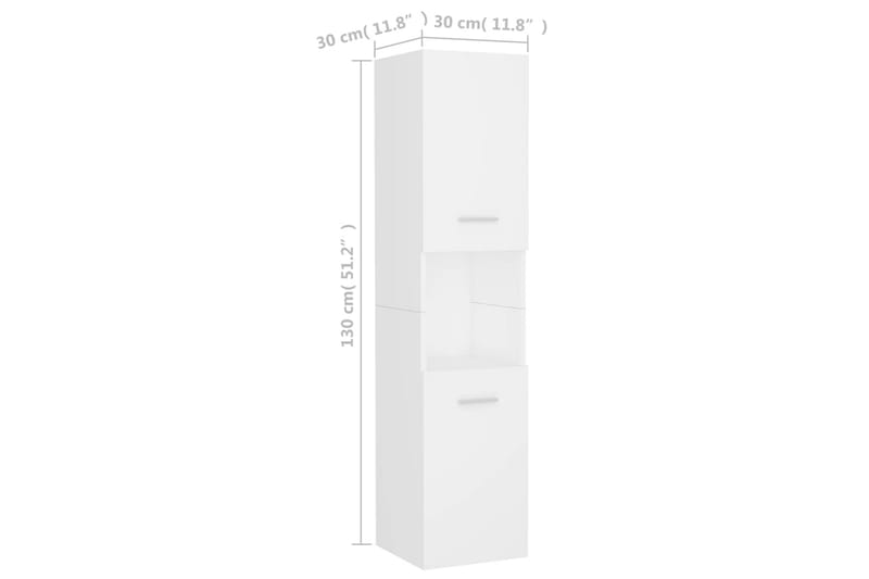 Badrumsskåp vit 30x30x130 cm spånskiva - Vit - Hus & renovering - Kök & bad - Badrum - Badrumsmöbler & badrumsinredning - Väggskåp & högskåp