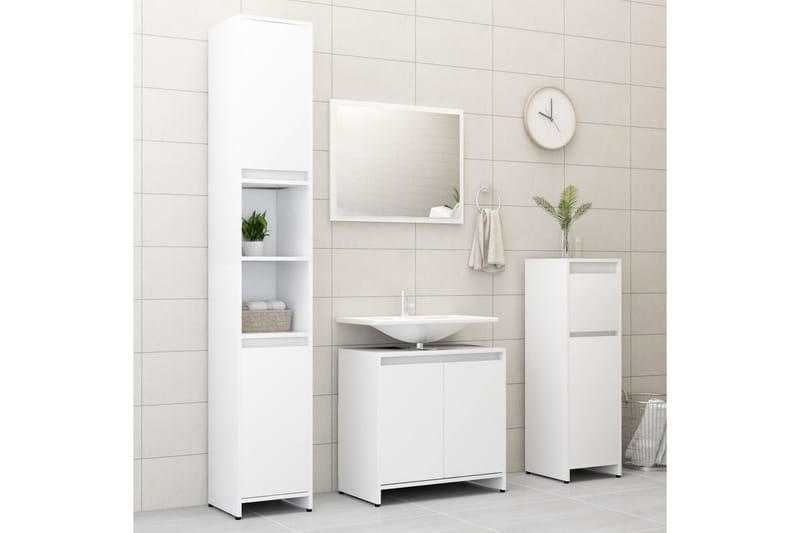 Badrumsskåp vit 60x33x61 cm spånskiva - Vit - Hus & renovering - Kök & bad - Badrum - Badrumsmöbler & badrumsinredning - Väggskåp & högskåp
