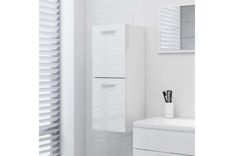 Badrumsskåp vit högglans 30x30x80 cm spånskiva - Vit - Hus & renovering - Kök & bad - Badrum - Badrumsmöbler & badrumsinredning - Väggskåp & högskåp