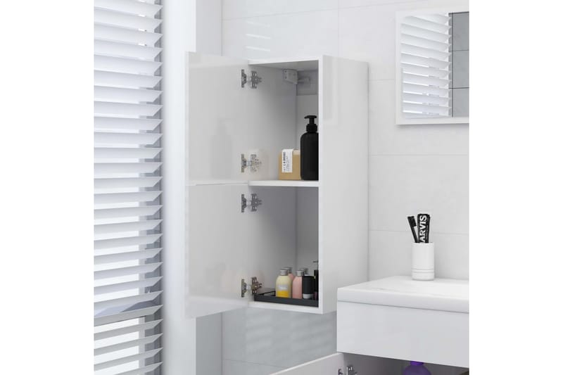Badrumsskåp vit högglans 30x30x80 cm spånskiva - Vit - Hus & renovering - K�ök & bad - Badrum - Badrumsmöbler & badrumsinredning - Väggskåp & högskåp