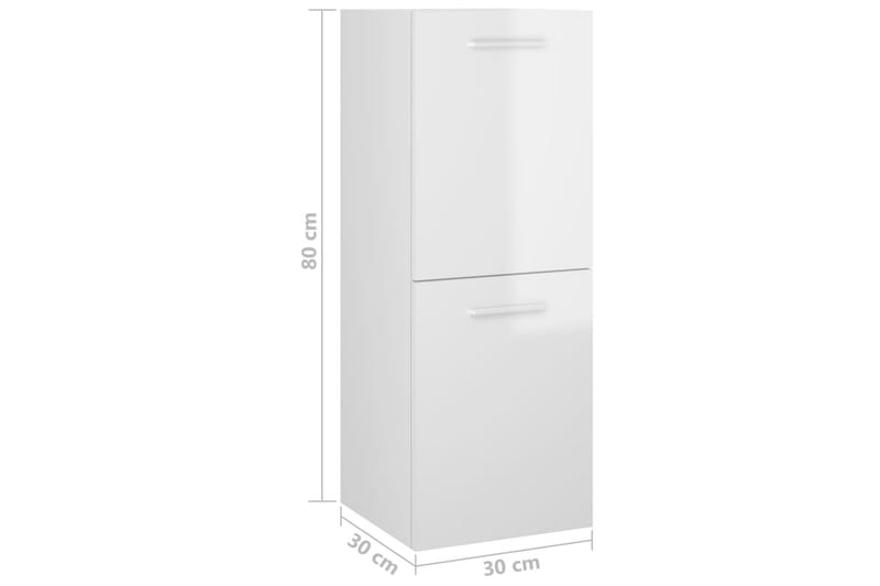 Badrumsskåp vit högglans 30x30x80 cm spånskiva - Vit - Hus & renovering - Kök & bad - Badrum - Badrumsmöbler & badrumsinredning - Väggskåp & högskåp
