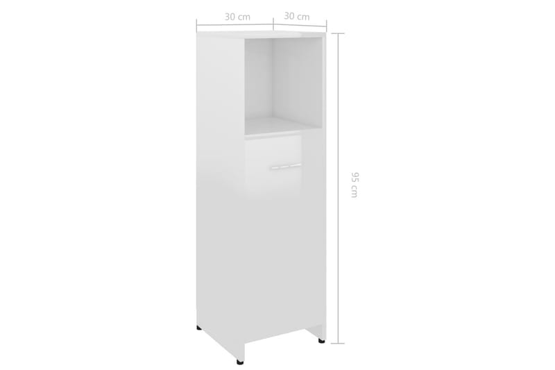 Badrumsskåp vit högglans 30x30x95 cm spånskiva - Vit - Hus & renovering - Kök & bad - Badrum - Badrumsmöbler & badrumsinredning - Väggskåp & högskåp