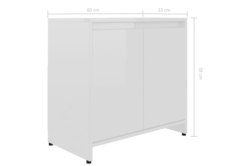 Badrumsskåp vit högglans 60x33x61 cm spånskiva - Vit - Hus & renovering - Kök & bad - Badrum - Badrumsmöbler & badrumsinredning - Väggskåp & högskåp