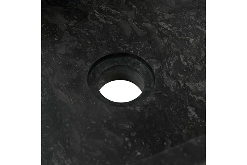 Badrumsunderskåp massiv teak med handfat marmor svart - Svart - Väggskåp & högskåp - Badrumsskåp
