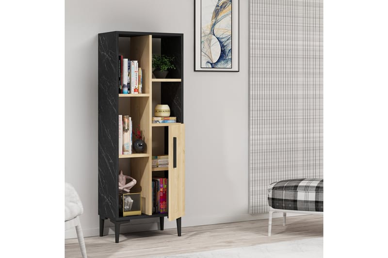 Midwolda Badrumsskåp 39x50 cm - Ljus Natur/Svart - Hus & renovering - Kök & bad - Badrum - Badrumsmöbler & badrumsinredning - Väggskåp & högskåp