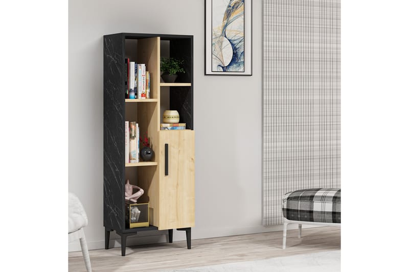 Midwolda Badrumsskåp 39x50 cm - Ljus Natur/Svart - Hus & renovering - Kök & bad - Badrum - Badrumsmöbler & badrumsinredning - Väggskåp & högskåp