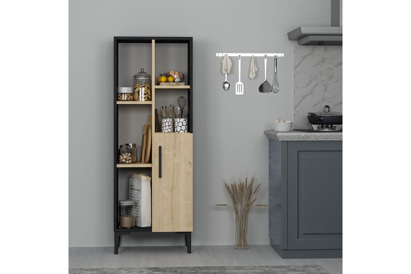 Midwolda Badrumsskåp 39x50 cm - Ljus Natur/Svart - Hus & renovering - Kök & bad - Badrum - Badrumsmöbler & badrumsinredning - Väggskåp & högskåp