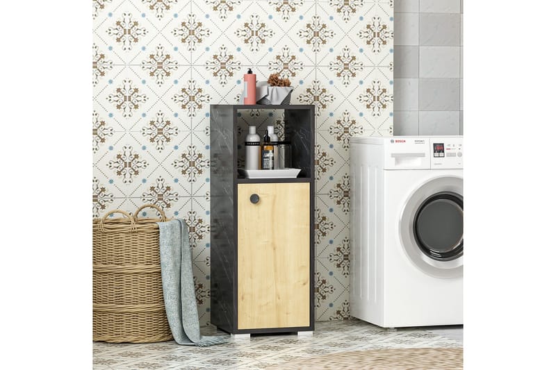 Osmanbay Badrumsskåp 35x35 cm - Svart/Ljus Natur - Hus & renovering - Kök & bad - Badrum - Badrumsmöbler & badrumsinredning - Väggskåp & högskåp