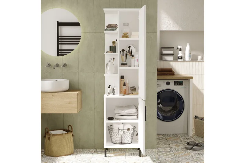 Rinorea Förvaringsskåp 45x173,6 cm - Vit - Hus & renovering - Kök & bad - Badrum - Badrumsmöbler & badrumsinredning - Väggskåp & högskåp